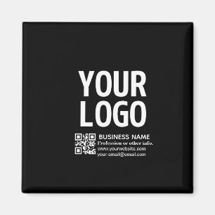 Imã Seu logotipo com código QR e texto editáveis