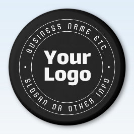 Imã Seu logotipo e modelo de texto editável | Preto e 