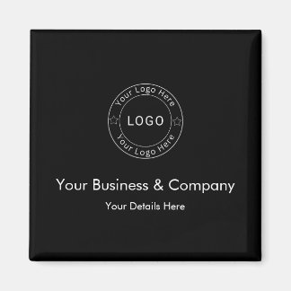 Imã Seu logotipo empresarial em personalizado preto