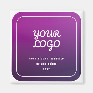 Imã Seu Logotipo & Estilo Ombre Roxo Claro ao Escuro
