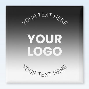 Imã Seu Logotipo Gradiente Preto e Branco Editável M