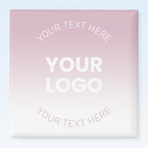 Imã Seu Logotipo Moderno Rosa Pó e Branco Ombre