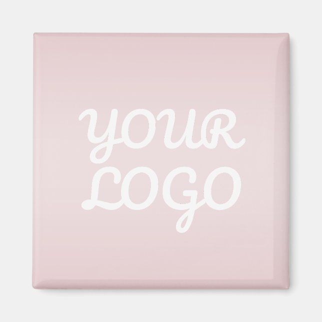 Imã Seu Logotipo & Ombre Rosa Blush Moderno Elegante (Frente)