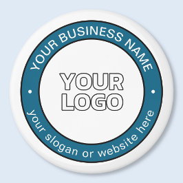 Imã Seu logotipo ou Design e texto circular personaliz