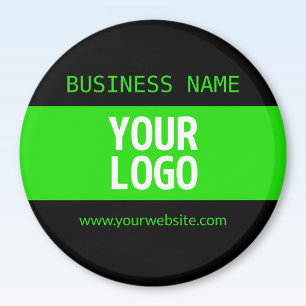 Imã Seu logotipo ou imagem Preto e verde brilhante