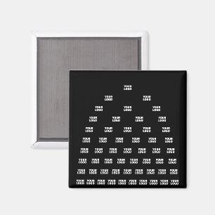 Imã Seu logotipo padrão de arco único Preto (editáve