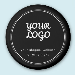 Imã Seu logotipo preto e branco elegante e editável