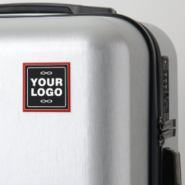 Imã Seu Logotipo - Quadrado - Fundo PRETO