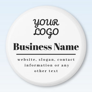 Imã Seu Logotipo Retro-Moderno Branco & Preto
