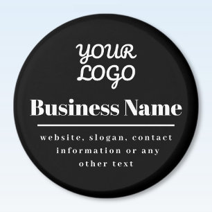 Imã Seu Logotipo Retro-Moderno Preto & Branco