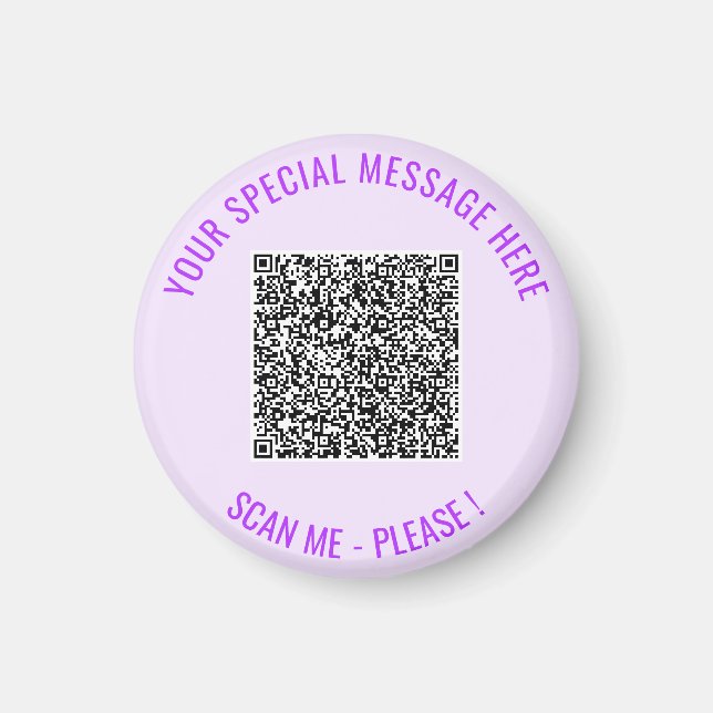 Imã Seu Modelo de Ímã Personalizado com Código QR e Te (Frente)