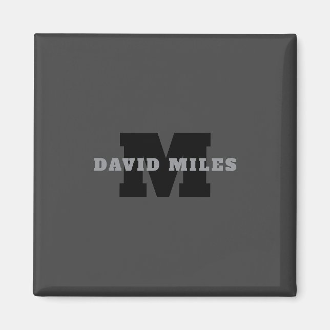 Imã Seu nome ou nome comercial | Cinza Masculina Moder (Frente)