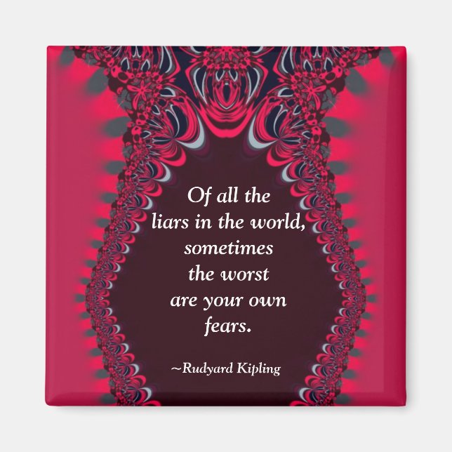 Imã Seu Próprio Medo (Aspas) Magneta Vermelha Fractal (Frente)