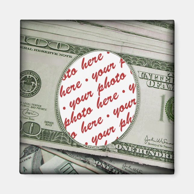 Imã Seu rosto no Bill de 100 dólares! Add-A-Photo (Frente)