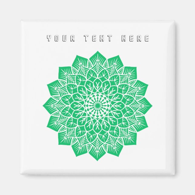 Imã Seu Texto Aqui Imagem Texto Imagem Verde Página In (Frente)