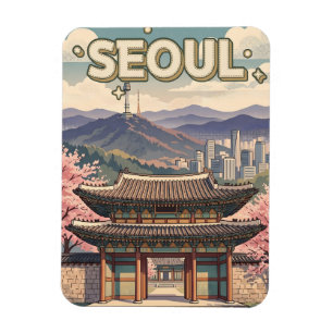 Ímã Seul Coreia do Sul – Flores de Cerejeira & Panoram
