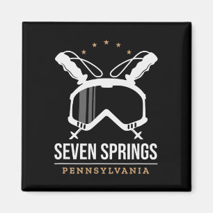 Imã Seven Springs Pennsylvania Estação de Esqui Vintag