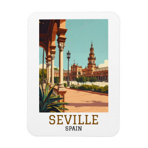 Ímã Sevilha retrô Espanha Andaluzia Arquitetura