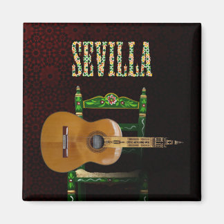 Imã Sevilla Guitarra española con Giralda de Sevilla