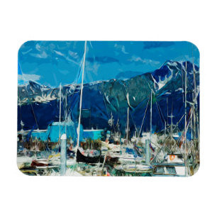 Ímã Seward Harbour Alaska Abstrato Impressionism