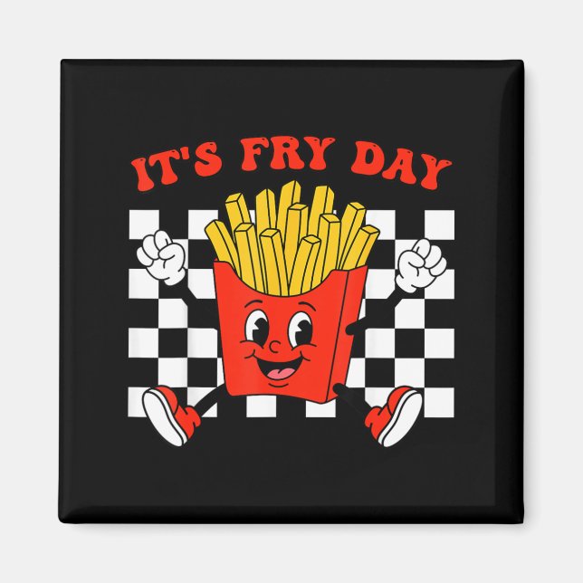 Imã Sexta-feira Divertida de Batata Frita Lanche Comid (Frente)