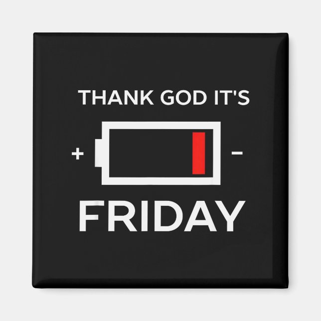 Imã Sexta-feira engraçada Tgif Bateria baixa  (Frente)