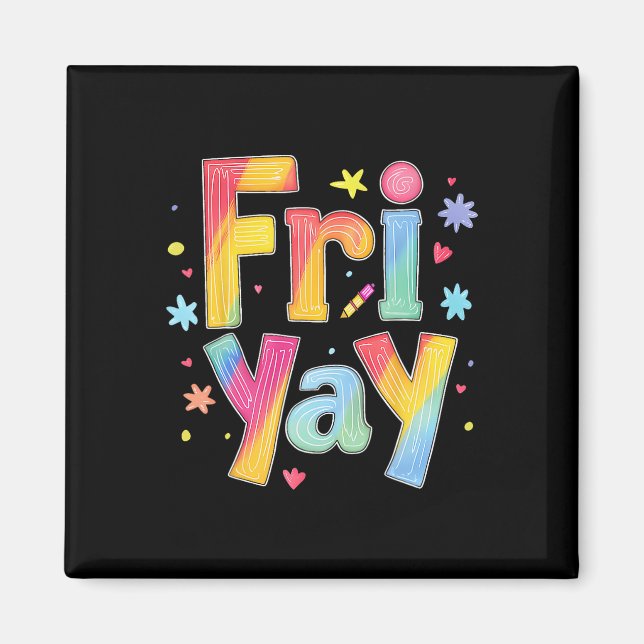 Imã Sextou Feliz Sexta-Feira Divertido Fim de Semana P (Frente)
