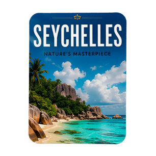 Ímã 🌴 Seychelles Praia Tropical de Luxo Decor 🌊