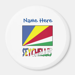 Imã Seychelles Seychellois Bandeira Azul Personalizaçã