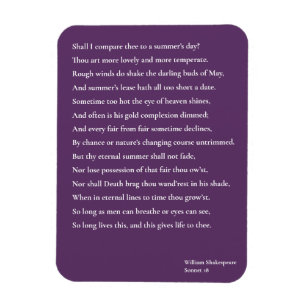 Ímã Shall I compare thee to a summer's day? sonnet 18