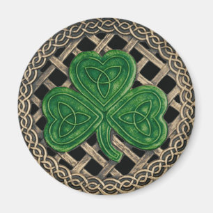 Imã Shamrock and Celtic Knos Magnet Black