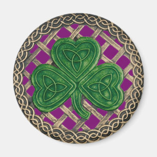 Imã Shamrock and Celtic Knos Magnet Purple