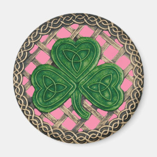 Imã Shamrock and Celtic Knos Magnet Rosa