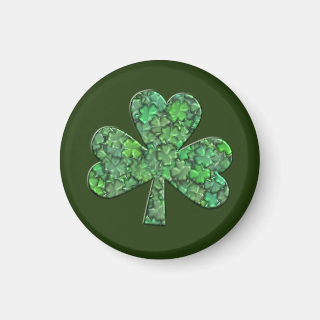 Imã Shamrock com Dentro de Clovers (Frente)