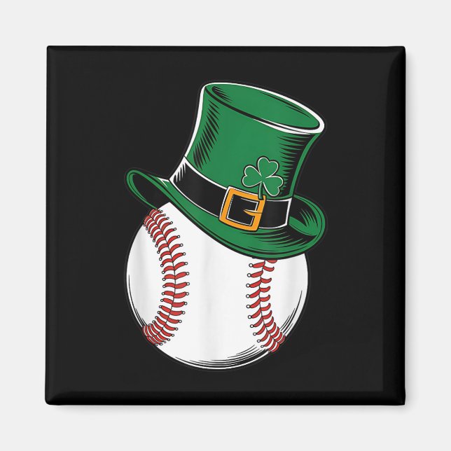 Imã Shamrock de baseball de Dia de São Patrício (Frente)