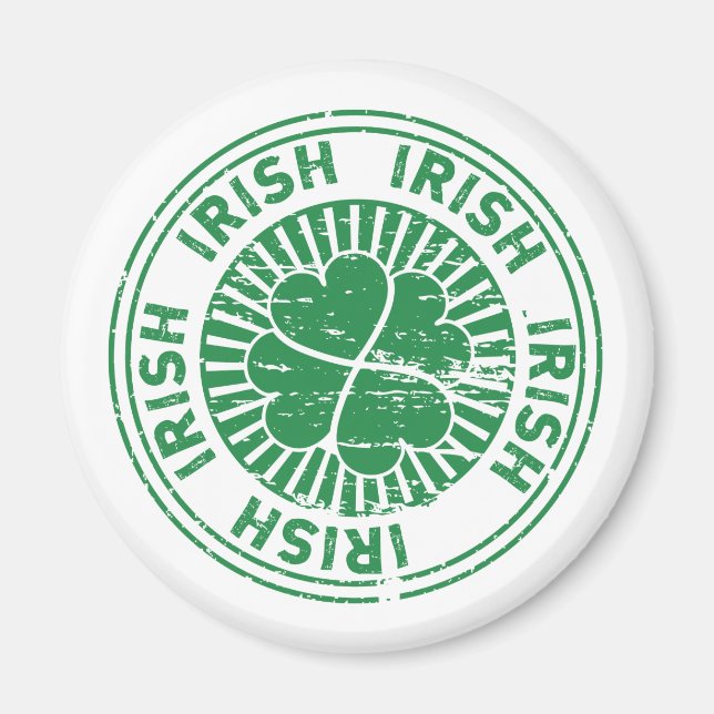 Imã Shamrock Irish Stamp (Frente)