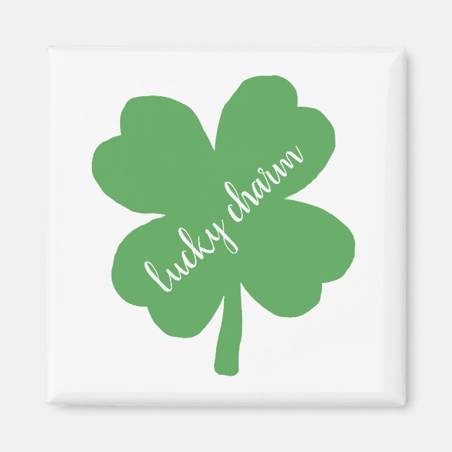 Imã Shamrock Lucky Charm Irlandês (Frente)