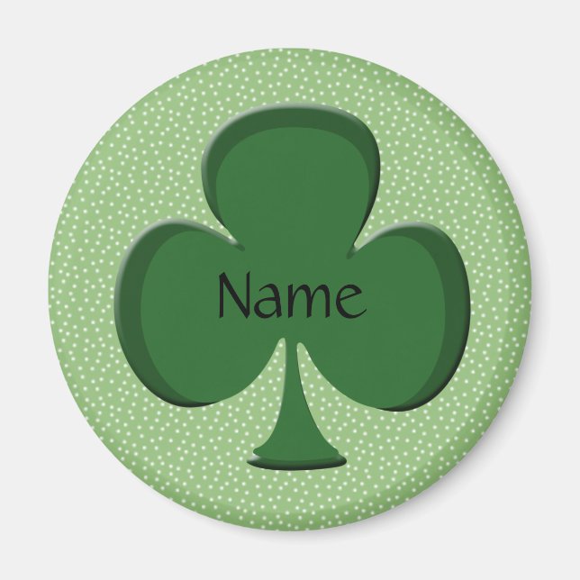 Imã Shamrock Name Round Magnet Modelo - Irish Green (Frente)