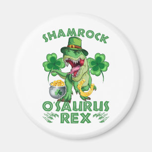 Imã Shamrock O'saurus Rex   Rua. Dia de Patrick