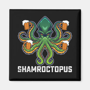 Imã Shamroctopus Amante do polvo Dia de São Patrício