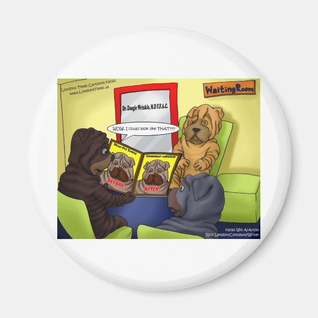 Imã Shar-Pei Cirurgia Plástica Camisetas Engraçadas (Frente)