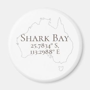 Imã Shark Bay Austrália Latitude & Longitude