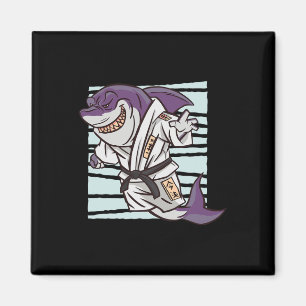 Imã Shark Martial Arts Combatendo Cartoon Funny Karate