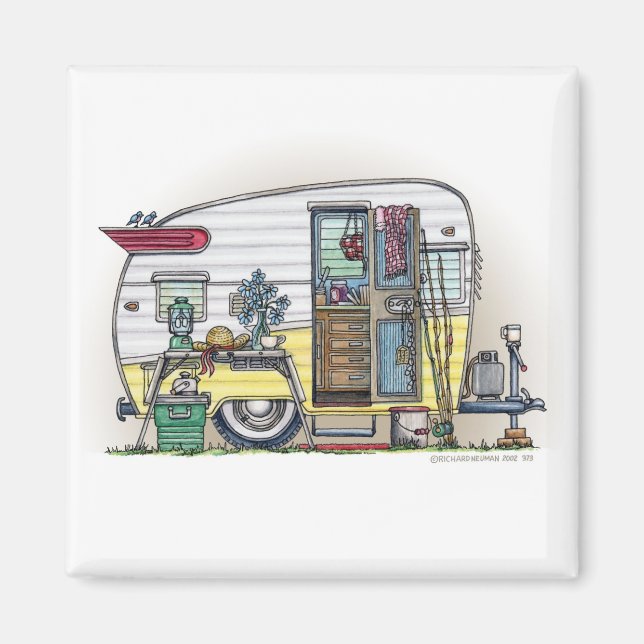 Imã Shasta Camper Trailer RV Magnets (Frente)