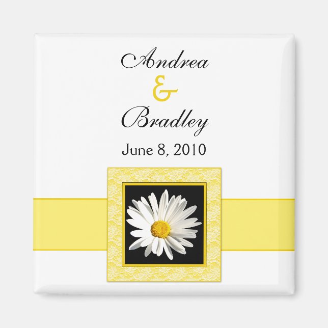 Imã Shasta Daisy "Save the Date" (Salvar a data) (Frente)