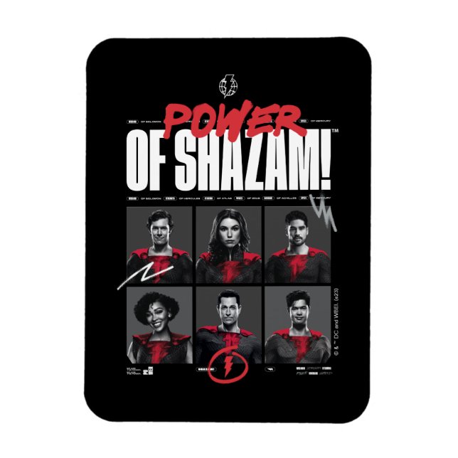 Ímã SHAZAM! Fury of the Gods | Poder do grupo SHAZAM (Vertical)