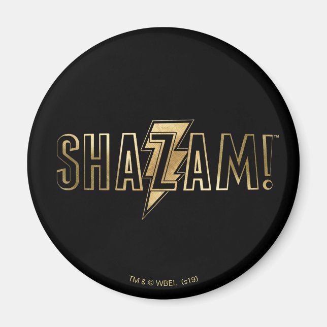 Imã SHAZAM! | Logotipo Dourado (Frente)