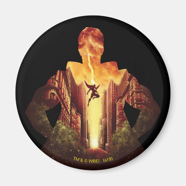 Imã SHAZAM! | Silhueta Sunset Shazam (Frente)