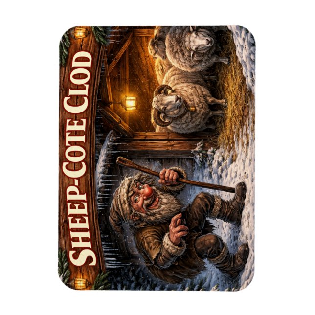 Ímã Sheep Cote Clod Icelandic Yule Lad Postcard (Vertical)