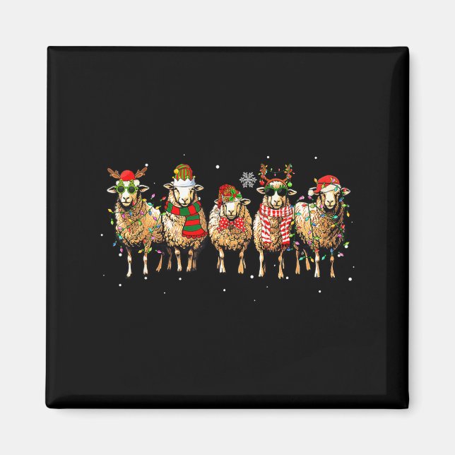 Imã Sheep Santa Xmas Funny Sheep Lover Gift Christmas  (Frente)